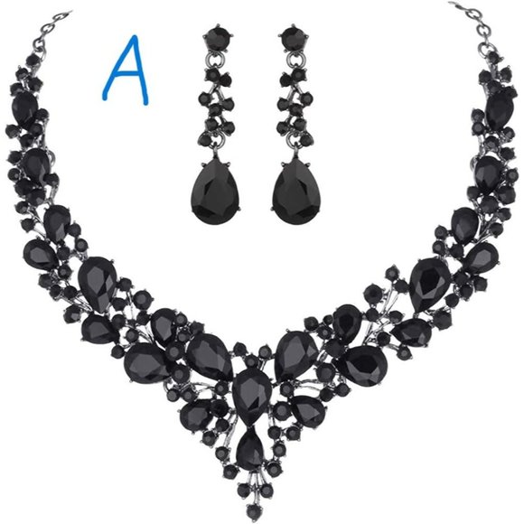 New Molie Bridal Austrian Crystal Necklace and Earrings Jewelry Set Gift… - Picture 4 of 10
